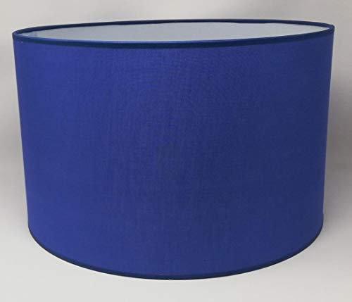 Zylinder Lampenschirm Baumwolle Stoff handgefertigt für Deckenleuchte, Tischleuchte, Stehlampe (Blau, 45 cm Durchmesser 30 cm Höhe) von rusepin