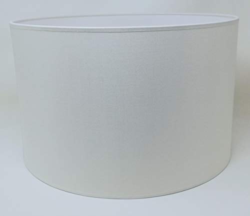 Zylinder Lampenschirm Baumwolle Stoff handgefertigt für Deckenleuchte, Tischleuchte, Stehlampe (Elfenbein, 25 cm Durchmesser 20 cm Höhe) von ArG Lighting