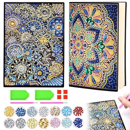 Aragallant Basteln Mädchen 7 8 9 10 Jahre, Mandala Diamond Painting A5 Notizbuch, Geschenke für Mädchen ab 6 Jahre, Kreative Spielzeug Tagebuch Geburtstagsgeschenk für Kinder (Flower) von Aragallant
