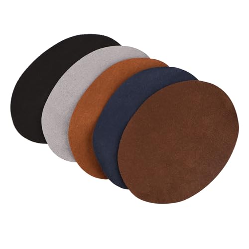 10 Stcs PU Leder Ovale Flecken in Schwarz, Hellgrau, Dunkelblau, Dunkelbraun, Synthetisches Leder -Eisen auf Patch Reparatur -Kit, DIY -Nähzubehör für Ellbogenknieflecken, Reparieren von Aramox