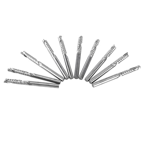 10pcs 3,175 Mm Wolfram -Carbid -Einflöten -Endmühlenbits, Mahlschneider für CNC -Schneidmaschinen, Acryl -PVC -MDF -Holz von Aramox