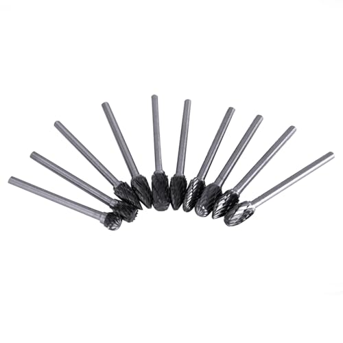 10pcs Tungstenstahl -Carbid -Burrs für Werkzeugbohrer, Haltbares Holzbearbeitungswerkzeug Zum Schnitzen, Datei Set Viele Zwecke von Aramox