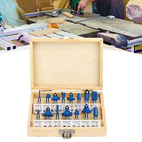 15pcs Router Bit Set 1/4-Zoll Universal Griff Holzbearbeitung Router Sturdy Legierungstahl, YG8-Wolfram-Carbidblätter, Anhaltende Leistung mit Hauptstruktur 1/4-Zoll von Aramox