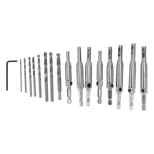 17pcs Holzbearbeitung Selbstzentrierender Bohrer -Bit -Set, Vielfältige Größenvielfalt, Genauigkeitstechnik für Holzbearbeitung, Einfacher Bit Ersatz, Robuster und Robuster Build, Vielseitige von Aramox
