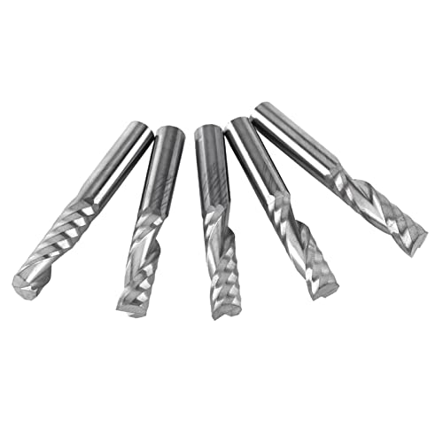 5pcs 6mm Schaft -Wolfram -Flöte -Endmühle, Downcut Spiral Cutter Bits für CNC -Router, Tolle Wertpack für Acryl, PVC von Aramox