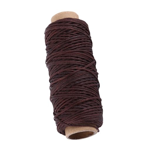 Aramox 1 Mm Gewachter Lederfaden, 50 M Flache Kabel für Lederhandwerk, Nähen, Reparatur von Jalousien, Vorhängen, Gartenarbeit mit Komfortabler Note (Dunkelbraun) von Aramox