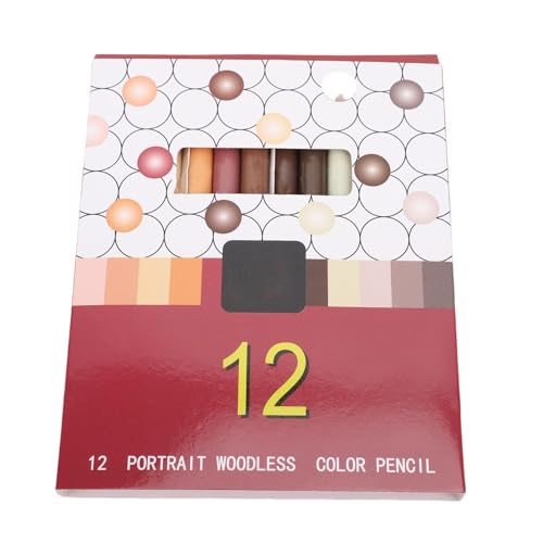 Aramox 12pcs Holzlose Stifte Lebendiger Bleistift Set 12 Farben Professionelle Kunstartikel für Malerei und Malbilder (Porträtfarbe) von Aramox