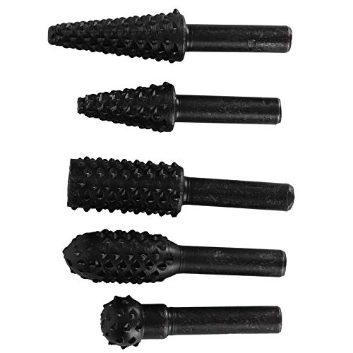 Aramox Effiziente und Robuste Holzschnitzdatei Raspe, #45 Stahl, Rotierende Datei für -Hobby -Handwerk, Schleifen, Polieren, Gestalten, Verbrennen mit 5 X Dateien, Universelles Design, Geeignet von Aramox