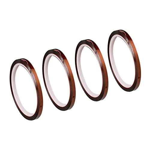 Aramox Isolierende Thermische Klebebandwärme -beständiges Klebeband 4 Rollen 0,2 Zoll X 108 Fuß Polyimid Filmband für Sublimation Masking Circuit Board Druck mit Starkem Klebstoff ohne Rückstände von Aramox