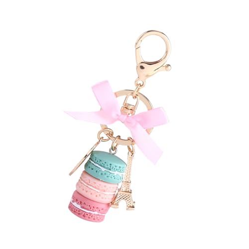Aramox Macaroon -Schlüsselring, Farbenfrohe Legierungs -Eiffelturm Auto Charme, Schöner Tasche Anhänger für Handtasche und Telefon (GREEN) von Aramox