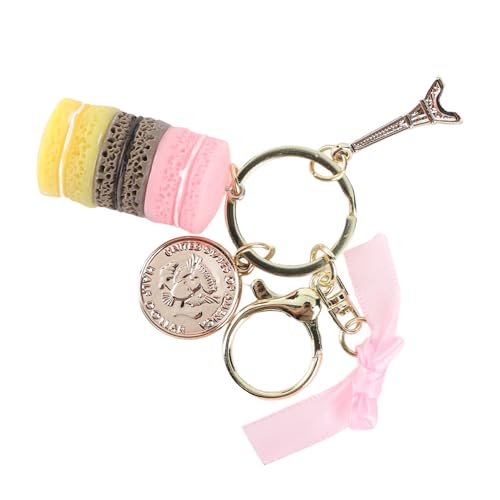 Aramox Macaroon -Schlüsselring, Farbenfrohe Legierungs -Eiffelturm Auto Charme, Schöner Tasche Anhänger für Handtasche und Telefon (Rosenate) von Aramox