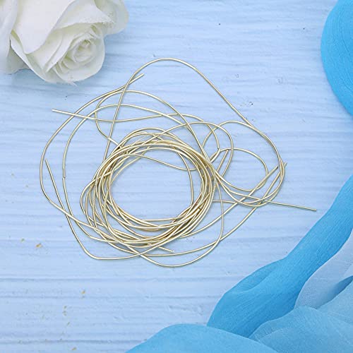 Aramox Metallic French Bullion Draht Stickerei Runde Kupferdrahtschmuck, das Handwerk 1,5 Mm Weiche Flexible 10 Farben Auswahl DIY -Projekte mit Glänzendem Finish für Perlenperlen Stickerei (Sandgold) von Aramox
