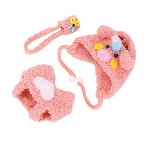 Aramox Puppe Lafufu Kleidung Set, Niedliche Schweinchen -Tierstil -Kleidung Hut und Tasche aus Ballaststoffen und Stoff für 17 cm Puppen Geeignet von Aramox
