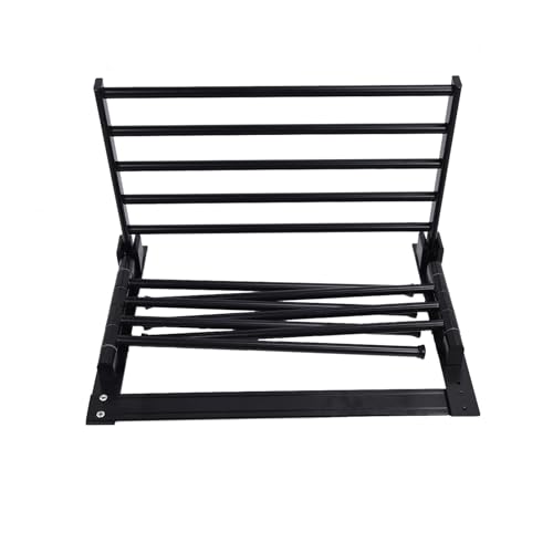 Aramox Wandmontierte Kleidung Trocknungsregal Klappbares Wäschelregal Drehhandttuchregal mit Schwung Armen Haken für Badezimmer Waschküche Küche Innen Im Freien 40 cm (Black) von Aramox