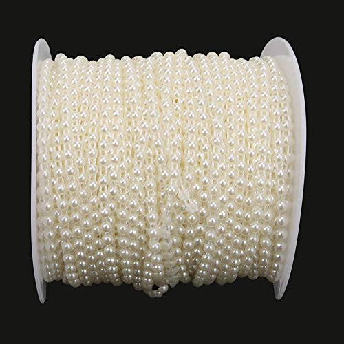 Aramox Weiße Kunstperlen Perlen Strand 164ft Abs Plastik DIY Schmuckzubehör für Hochzeitsstrauß Brautkleid Weihnachten Valentinstag mit Gleichmäßiger Heller Weißer Farbe von Aramox