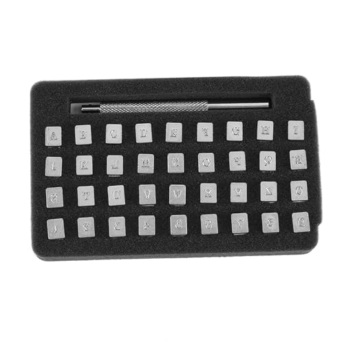 Buchstaben Leder -Stamper Nummer und Briefmarkenset, Legierungstahl -Metall -Stempel -Stempelwerkzeug mit Bequemem Griff, Zwei Größen für Lederhandwerksprofis und Amateure (3 mm) von Aramox