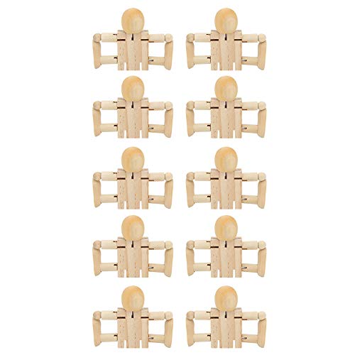 DIY Bemalung Holzroboter Menschenfiguren aus Holz, Gelenkfiguren aus Holz für Künstlermodelle, Packung mit 10 Unvollendeten Robotermännern für Schreibtischspielzeug, Ornament DIY Bemalung Holzroboter Menschenfiguren aus Holz, Gelenkfiguren aus Holz für Künstlermodelle, Packung mit 10 Unvollendeten Robotermännern für Schreibtischspielzeug, Ornament von Aramox