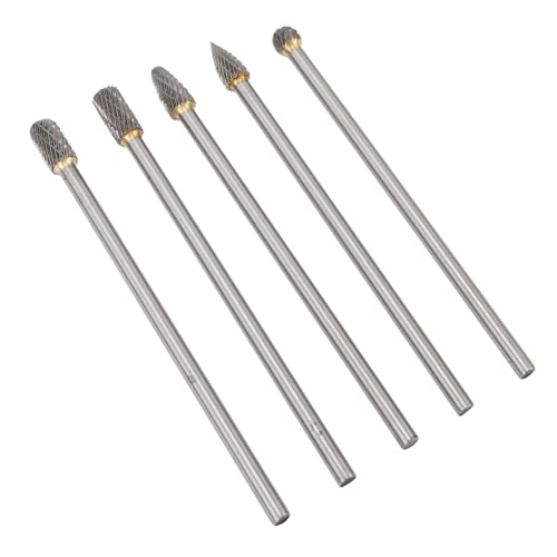 Langer Griff-Karbid-Burr-Set, 6mm Schaft, Wolfram-Stahl-Karbid-Burr-Set mit Doppeltem Korn, Passend für Dreh Werkzeuge für Metall-Holz Bearbeitungs Bohrungen, Schnitz Gravur, 4 Langer Griff-Karbid-Burr-Set, 6mm Schaft, Wolfram-Stahl-Karbid-Burr-Set mit Doppeltem Korn, Passend für Dreh Werkzeuge für Metall-Holz Bearbeitungs Bohrungen, Schnitz Gravur, 4 von Aramox