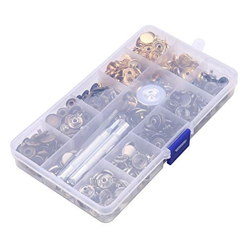 Metall -Snap -Verschlechterungs Kit, 120 Sets Messingknöpfe für Lederkleidung, Breitenanwendung, Einfache Installation, Vielseitige Farboptionen, Reichlich Reichhaltig, Exzellent von Aramox
