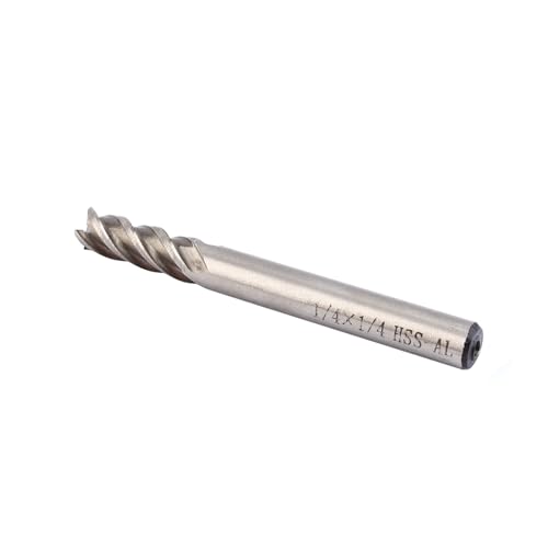 Metallbearbeitung 4 Flöte Endmill Straight Shank Flötenendmühlen Cutter, 1/4 "Schnittdurchmesser, Geeignet für die Härte von Metall von Aramox