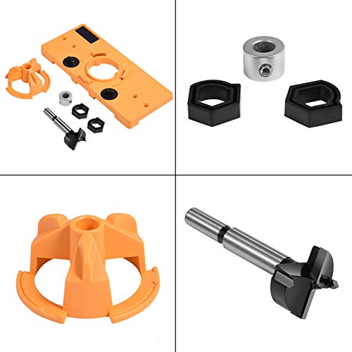 Praktische Scharnierbohranleitung, Schnelle und Einfache, Genaue Positionierung, Haltbarer Technischer Kunststoff, Bohrloch -Loch -Set mit 35 mm Schneiderbit, Bohrlochhandbuch für Bequemes von Aramox