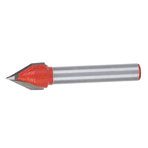 V Groove Router Bit 1/4-Zoll-Schaft 60-Grad-CNC-Gravurbits für Holzbearbeitungsschildherstellung und Beschriftung mit Nanoblau Beschichteten Massivkarbidkante von Aramox