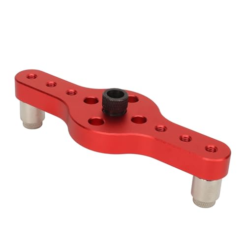 Vertikale Taschenloch Jig Dowelling Auto Centering Drill mit Hoher Effizienz und Genauigkeit Aluminiumlegierung Leicht zu Verwenden Multifunktional für Bohrlöcher in Verschiedenen Materialien (Rot) von Aramox