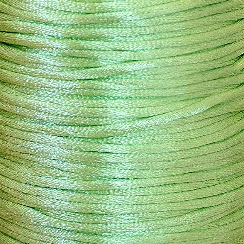 Aranato Satinkordel 100 Meter 2mm dick Große Spule Vielseitig einsetzbar hellgrün von Aranato