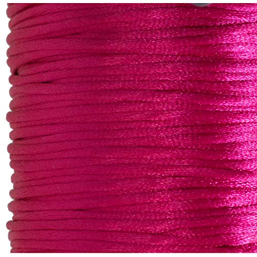 Aranato Satinkordel 100 Meter 2mm dick Große Spule Vielseitig einsetzbar rosa von Aranato