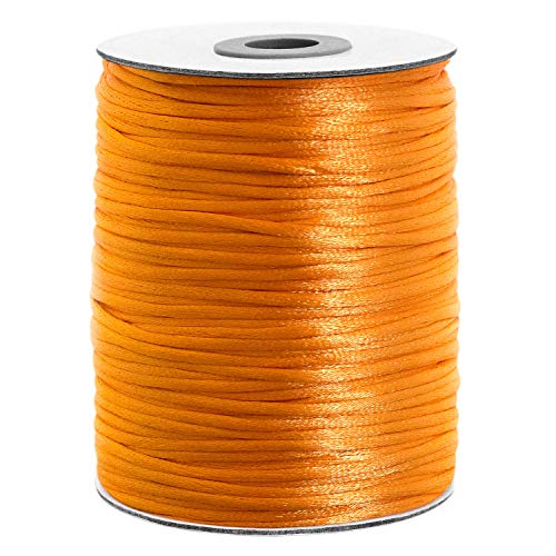 Satinkordel 100 Meter 2mm dick Große Spule Vielseitig einsetzbar orange von Aranato