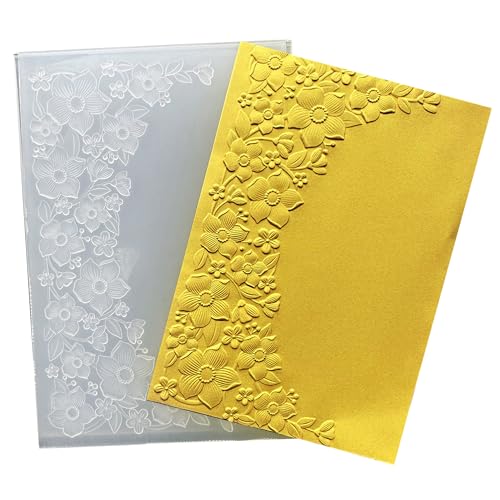 Arbuya 3D-Kunststoff-Prägeschablonen für Kartenherstellung, 3D-Blumenrahmen, Textur, Prägeschablone für Scrapbooking, Papierbasteln, Heimdekoration von Arbuya