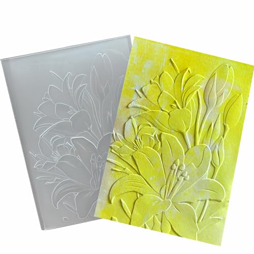 Arbuya 3D-Kunststoff-Prägeschablonen für Kartenherstellung, 3D-Lilien-Blumen-Textur, Prägeschablone für Scrapbooking, Papierbasteln, Heimdekoration Arbuya 3D-Kunststoff-Prägeschablonen für Kartenherstellung, 3D-Lilien-Blumen-Textur, Prägeschablone für Scrapbooking, Papierbasteln, Heimdekoration von Arbuya