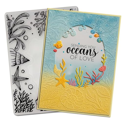 Arbuya Kunststoff-Prägeschablonen für Kartenherstellung, Meeresmuschel-Rahmen, Textur, Prägeschablone für Scrapbooking, Papierbasteln, Heimdekoration Arbuya Kunststoff-Prägeschablonen für Kartenherstellung, Meeresmuschel-Rahmen, Textur, Prägeschablone für Scrapbooking, Papierbasteln, Heimdekoration von Arbuya