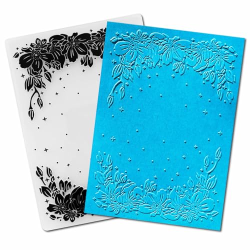 Arbuya Kunststoff-Prägeschablonen mit Blumenrahmen für Kartenherstellung, Blumenstruktur, Prägeschablone für Scrapbooking, Papierbasteln, Heimdekoration Arbuya Kunststoff-Prägeschablonen mit Blumenrahmen für Kartenherstellung, Blumenstruktur, Prägeschablone für Scrapbooking, Papierbasteln, Heimdekoration von Arbuya