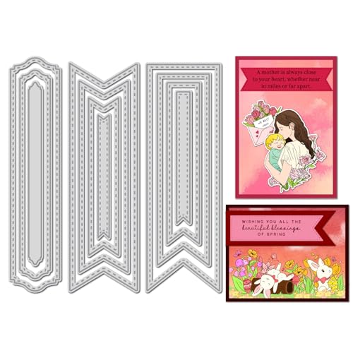 Arbuya Metall-Stanzformen für Banner, 3 einzigartige Stile, stapelbar, mit Nähten und Quilt-Design, zum Basteln, Scrapbooking, Kartenherstellung, Geburtstag, Lesezeichen, Papierbasteln, Dekoration, 11 Arbuya Metall-Stanzformen für Banner, 3 einzigartige Stile, stapelbar, mit Nähten und Quilt-Design, zum Basteln, Scrapbooking, Kartenherstellung, Geburtstag, Lesezeichen, Papierbasteln, Dekoration, 11 von Arbuya