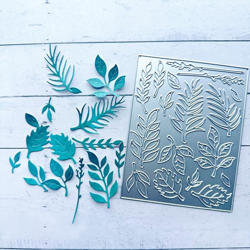 Arbuya Metall-Stanzformen für Kartenherstellung, immergrüne Blätter, Stanzschablonen für DIY, Scrapbooking, Album, dekorative Prägepapier-Stanzformen für Kartenherstellung von Arbuya