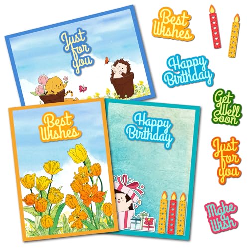 Arbuya Metall-Stanzformen mit Schatten für Kartenherstellung, Geburtstag, Stimmung, Schablone für Karten, Scrapbooking, Papierbasteln, Dekoration, 8 Stück von Arbuya