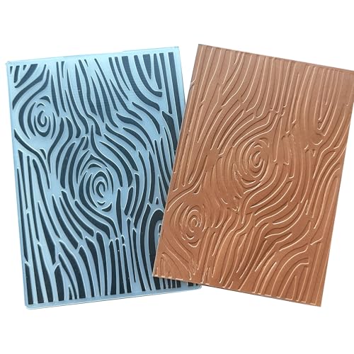 Arbuya Prägeschablonen aus Kunststoff mit Holzmaserung für Kartenherstellung, Holzmaserung, Hintergrund, Prägeschablone, Schablonen für Scrapbooking, Fotoalbum, Dekoration, 12,7 x 17,8 cm von Arbuya