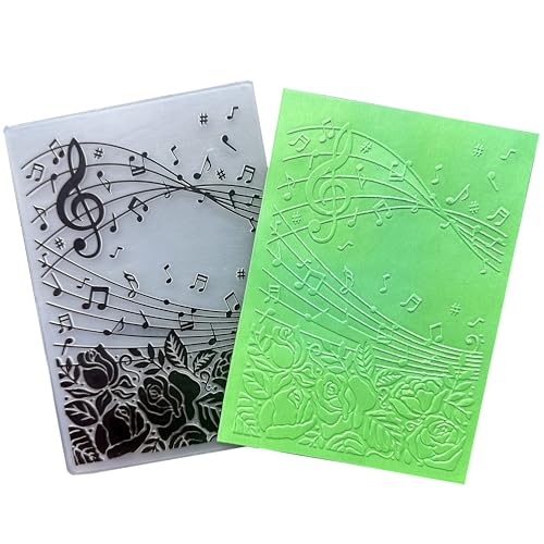 Arbuya Prägeschablonen aus Kunststoff mit Musiknoten für Kartenherstellung, Rosen, Meloy-Textur, Prägeschablone für Scrapbooking, Papierbasteln, Heimdekoration Arbuya Prägeschablonen aus Kunststoff mit Musiknoten für Kartenherstellung, Rosen, Meloy-Textur, Prägeschablone für Scrapbooking, Papierbasteln, Heimdekoration von Arbuya