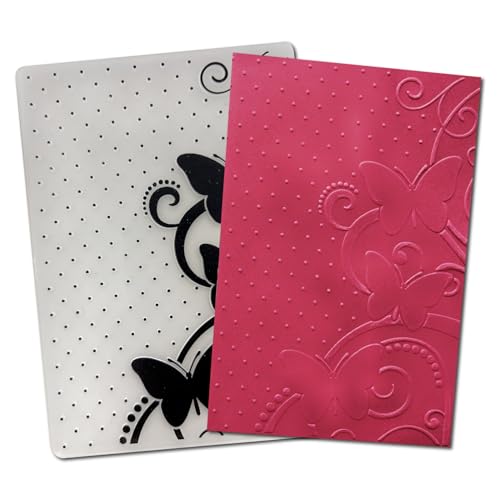 Arbuya Schmetterlings-Prägeschablonen aus Kunststoff für Kartenherstellung, Punkte, Textur, Prägeschablone für Scrapbooking, Papierbasteln, Heimdekoration von Arbuya