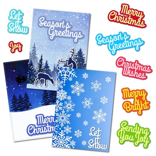 Arbuya Stanzschablonen mit Weihnachtsmotiven und Schattenmotiven – Let it Snow, Merry Christmas, Joy Phrases, Basteln, Karbonstahl, Stanzformen für Kartenherstellung, Scrapbooking Arbuya Stanzschablonen mit Weihnachtsmotiven und Schattenmotiven – Let it Snow, Merry Christmas, Joy Phrases, Basteln, Karbonstahl, Stanzformen für Kartenherstellung, Scrapbooking von Arbuya