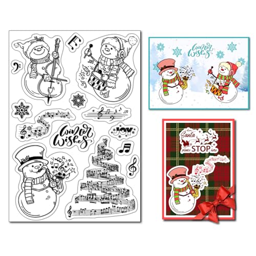Arbuya Weihnachts-Schneemann-Stempel für Kartenherstellung, Musiknoten, Weihnachtsbaum, Gummistempel, Schneeflocken, Silikonstempel für DIY, Scrapbooking, Album, Papierbasteln, Dekoration Arbuya Weihnachts-Schneemann-Stempel für Kartenherstellung, Musiknoten, Weihnachtsbaum, Gummistempel, Schneeflocken, Silikonstempel für DIY, Scrapbooking, Album, Papierbasteln, Dekoration von Arbuya