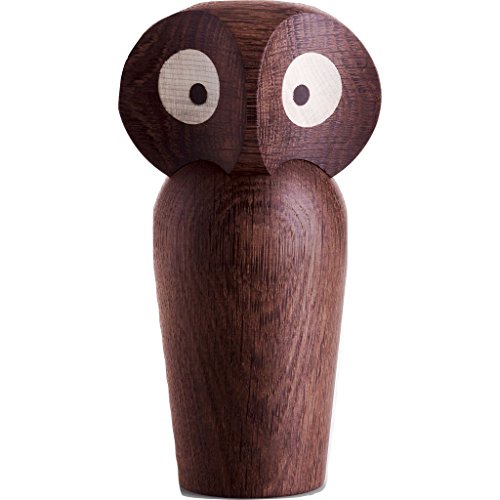 Architectmade Owl Eule Holzfigur klein geräuchert von Architectmade