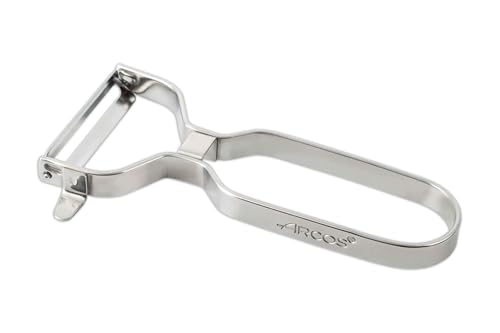 ARCOS Professional 130mm Edelstahl Chrom-Peeler zum Schälen von Obst und Gemüse. Küchenwerkzeug für feine Schnitte. Chef-Gadget mit ergonomischem Design. Farbe Silber von Arcos