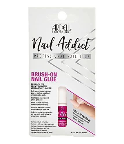 ARDELL Nagelkleber mit Pinsel Applikator für künstliche Nägel, eingerissene Fingernägel & Nail Tips | extra stark & schnelltrocknend | Professional Nail Glue in Salon Qualität, Kleber Inhalt 4g von Ardell