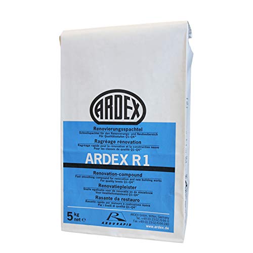 ARDEX R1 Renovierungsspachtel 5kg mit ARDURAPID-EFFEKT. Enthält Zement. Zum Glätten und Spachteln von Wand- und Deckenflächen im Renovierungs- und Neubaubereich. von Ardex