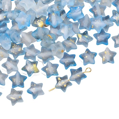 1 Stück Acryl-Perlen in Sternform mit fünf Punkten, Farbverlauf, funkelndes Gold-Finish, Bastelbedarf für handgefertigte Schmuckherstellung, einzigartige Fünf-Punkt-Sternperle für Schmuck von Arecobticy