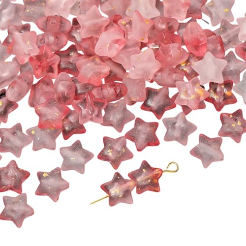 1 Stück Acryl-Perlen in Sternform mit fünf Punkten, Farbverlauf, funkelndes Gold-Finish, Bastelbedarf für handgefertigte Schmuckherstellung, einzigartige Fünf-Punkt-Sternperle für Schmuck von Arecobticy