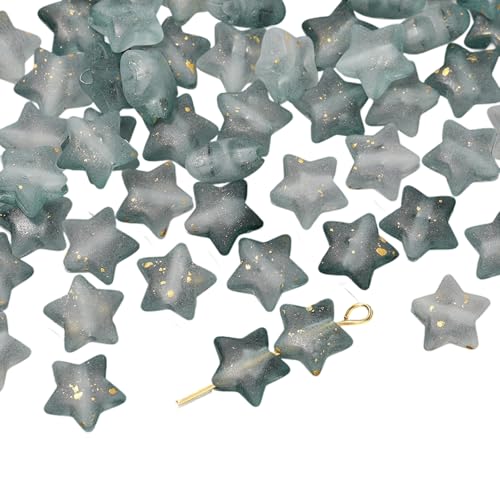 1 Stück Acryl-Perlen in Sternform mit fünf Punkten, Farbverlauf, funkelndes Gold-Finish, Bastelbedarf für handgefertigte Schmuckherstellung, einzigartige Fünf-Punkt-Sternperle für Schmuck von Arecobticy