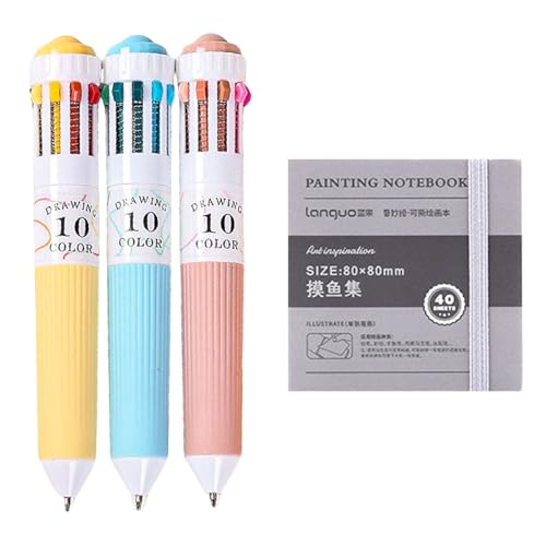 10 Farben, mehrfarbiger Kugelschreiber, 0,8 mm, einziehbarer Kugelschreiber für Notizen, Kunstwerke, Büro, Schule 10 Farben, mehrfarbiger Kugelschreiber, 0,8 mm, einziehbarer Kugelschreiber für Notizen, Kunstwerke, Büro, Schule von Arecobticy